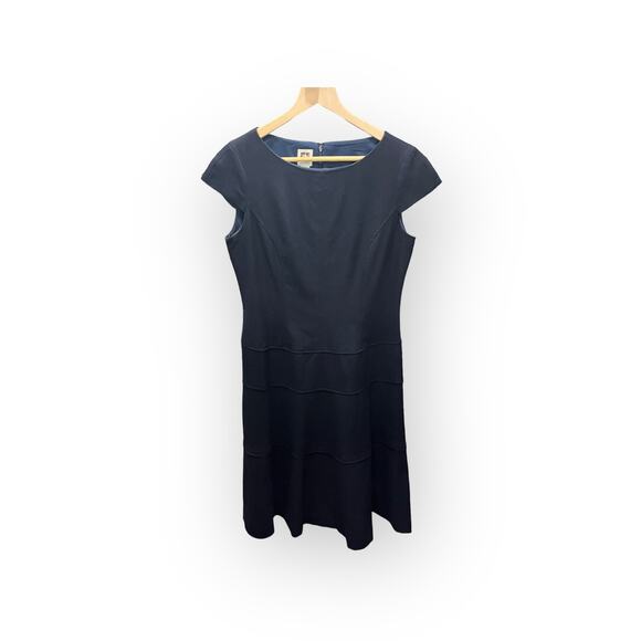 Anne Klein Women's Navy Blue Business Cocktail A-Line Dress SIZE 10 - Picture 1 of 6